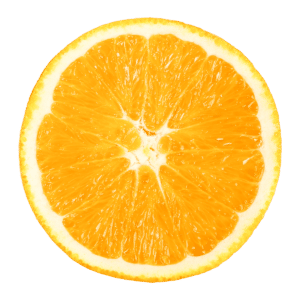 Eine aufgeschnittene Navel-orange