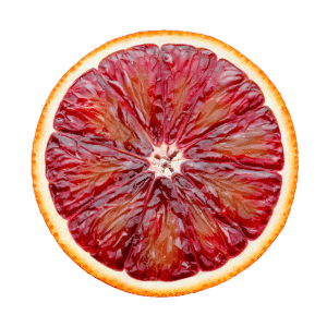 Eine aufgeschnittene Moro-Orange