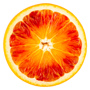 Eine aufgeschnittene Tarocco-orange
